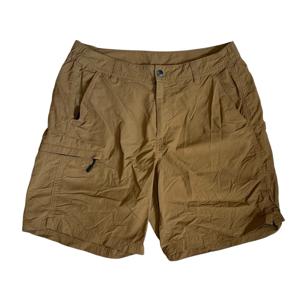 CC Filson Men’s Sz M Brown Shorts Gained Canyon Flat Front Zip Pocket